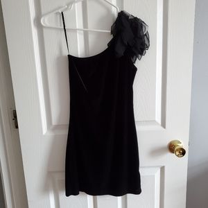 Velvet One Shoulder Mini Dress